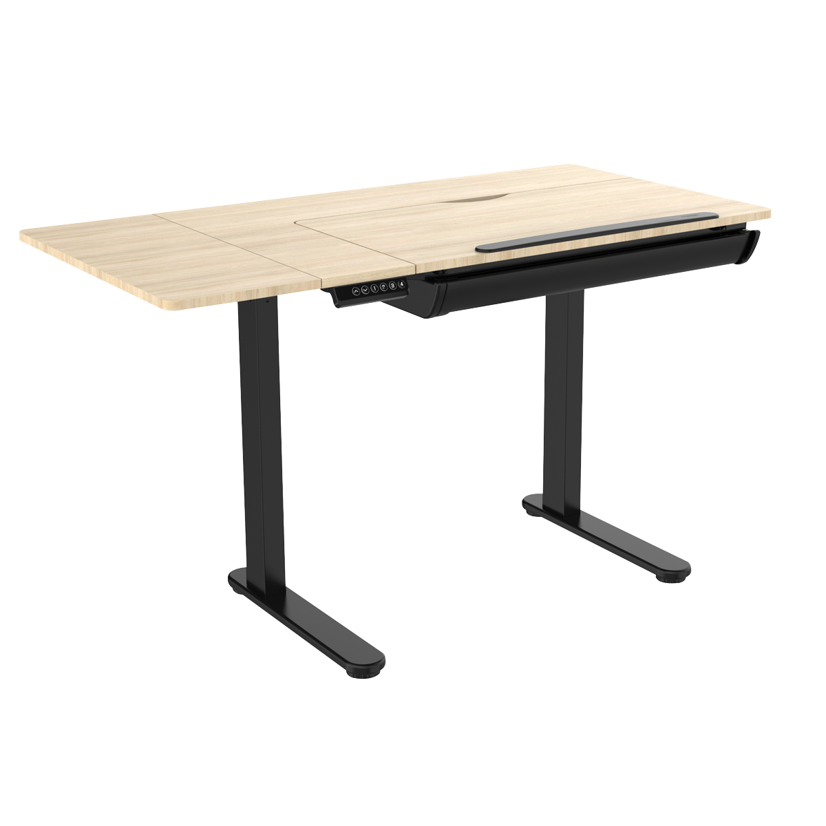 Single Motor Ultra-Quiet Electric Adjustable Drawing Table with 40° Tilt, Drawer & Side Table DH71