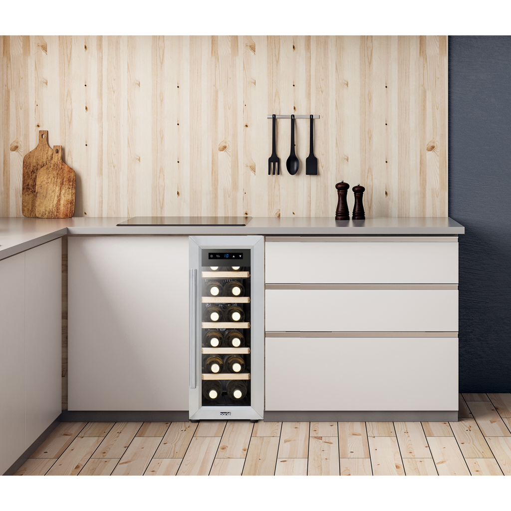 12 Bottle Wine Fridge & Cooler - Stainless Steel DH74