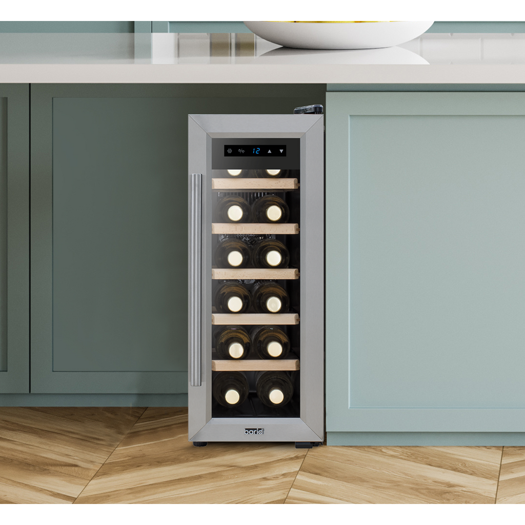 12 Bottle Wine Fridge & Cooler - Stainless Steel DH74