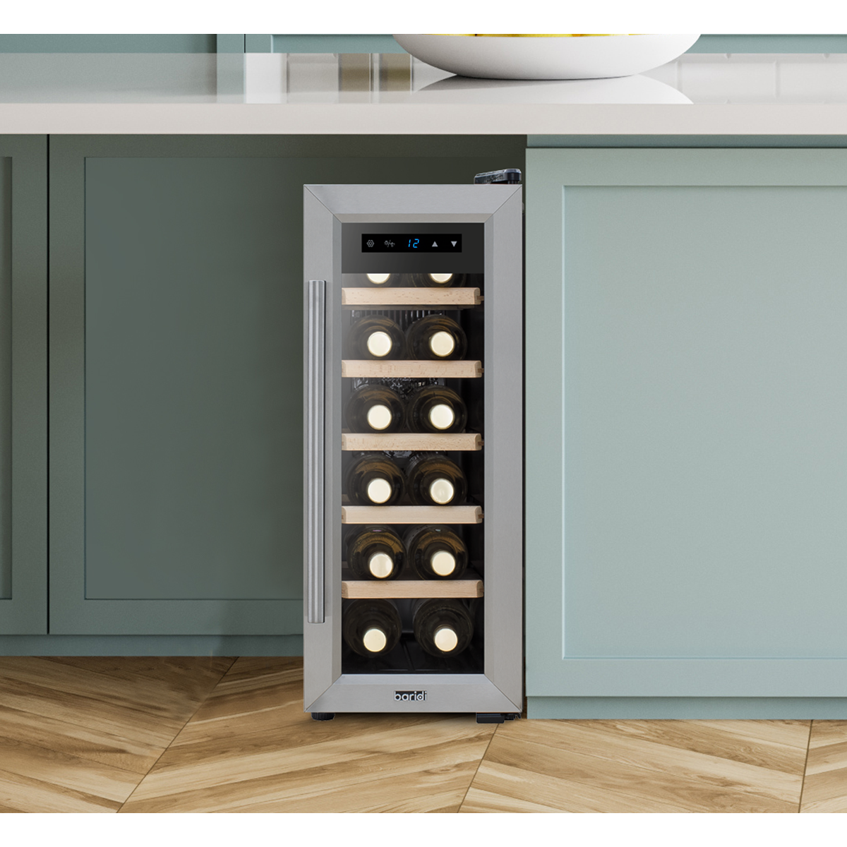 12 Bottle Wine Fridge & Cooler - Stainless Steel DH74