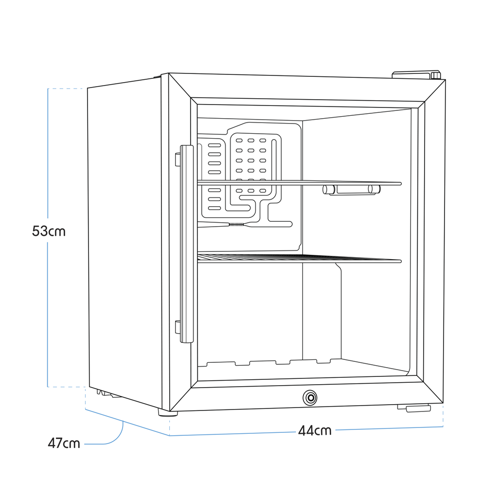 Mini Tabletop Beer & Drinks Fridge 50L Capacity - Stainless Steel DH75