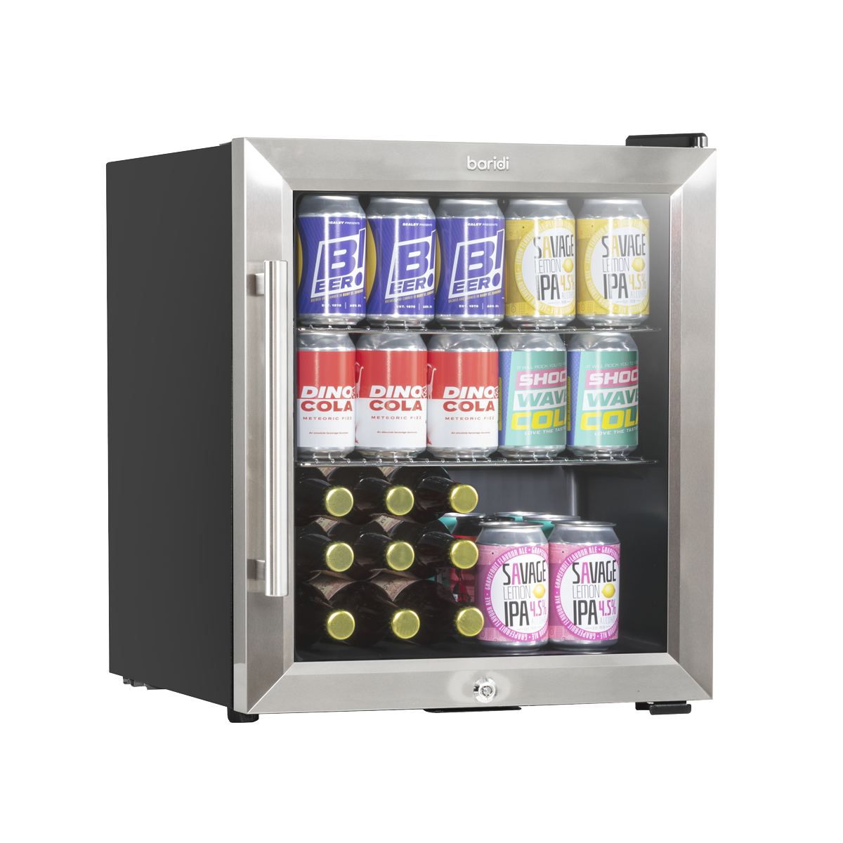 Mini Tabletop Beer & Drinks Fridge 50L Capacity - Stainless Steel DH75