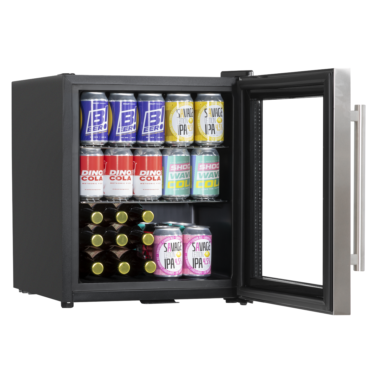 Mini Tabletop Beer & Drinks Fridge 50L Capacity - Stainless Steel DH75