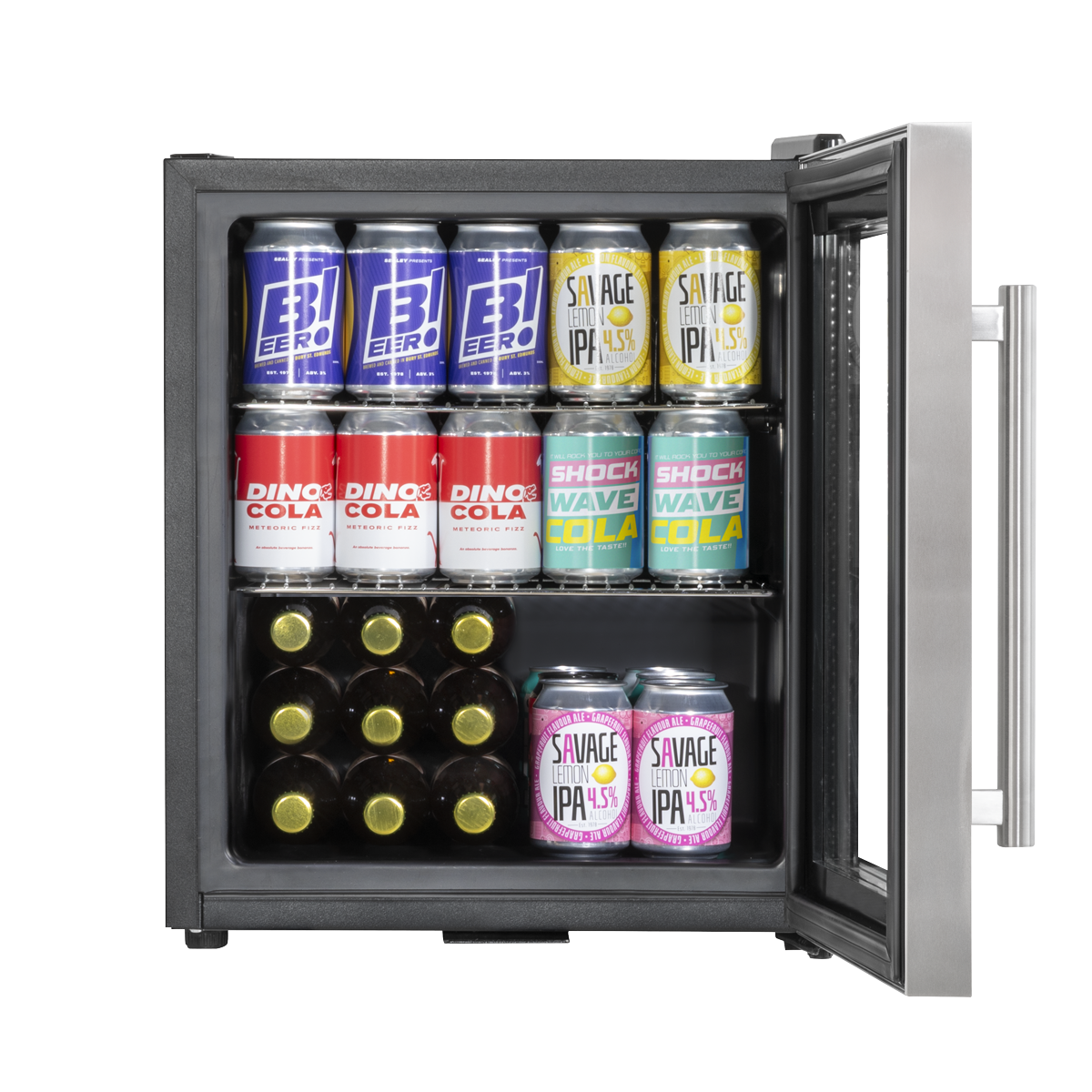 Mini Tabletop Beer & Drinks Fridge 50L Capacity - Stainless Steel DH75