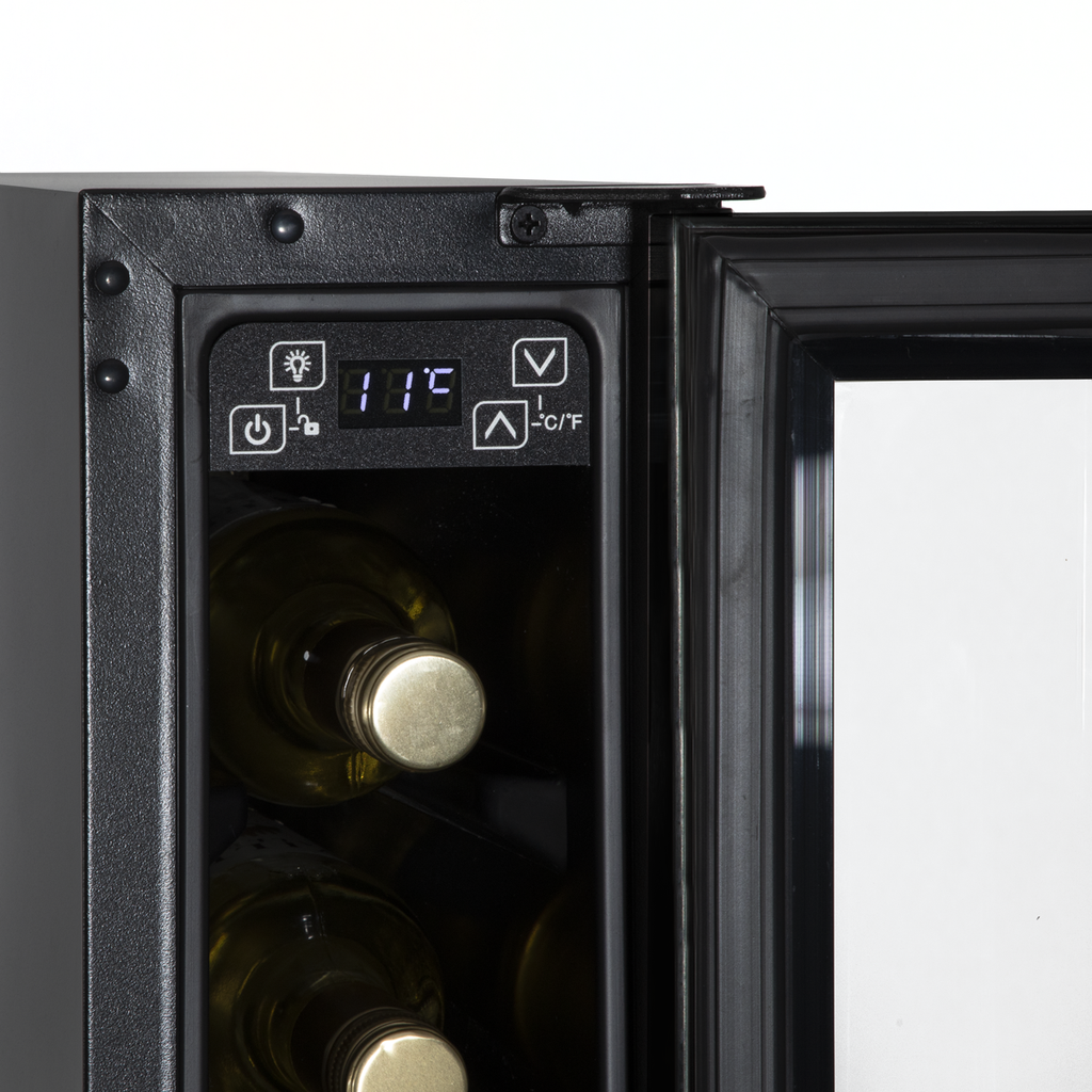 Extra-Slim 7 Bottle Wine Fridge & Cooler 15cm - Black DH76