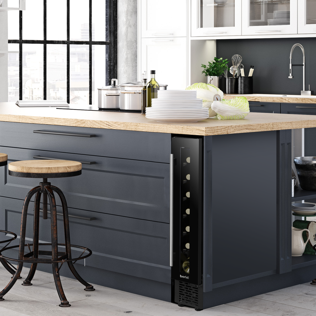 Extra-Slim 7 Bottle Wine Fridge & Cooler 15cm - Black DH76