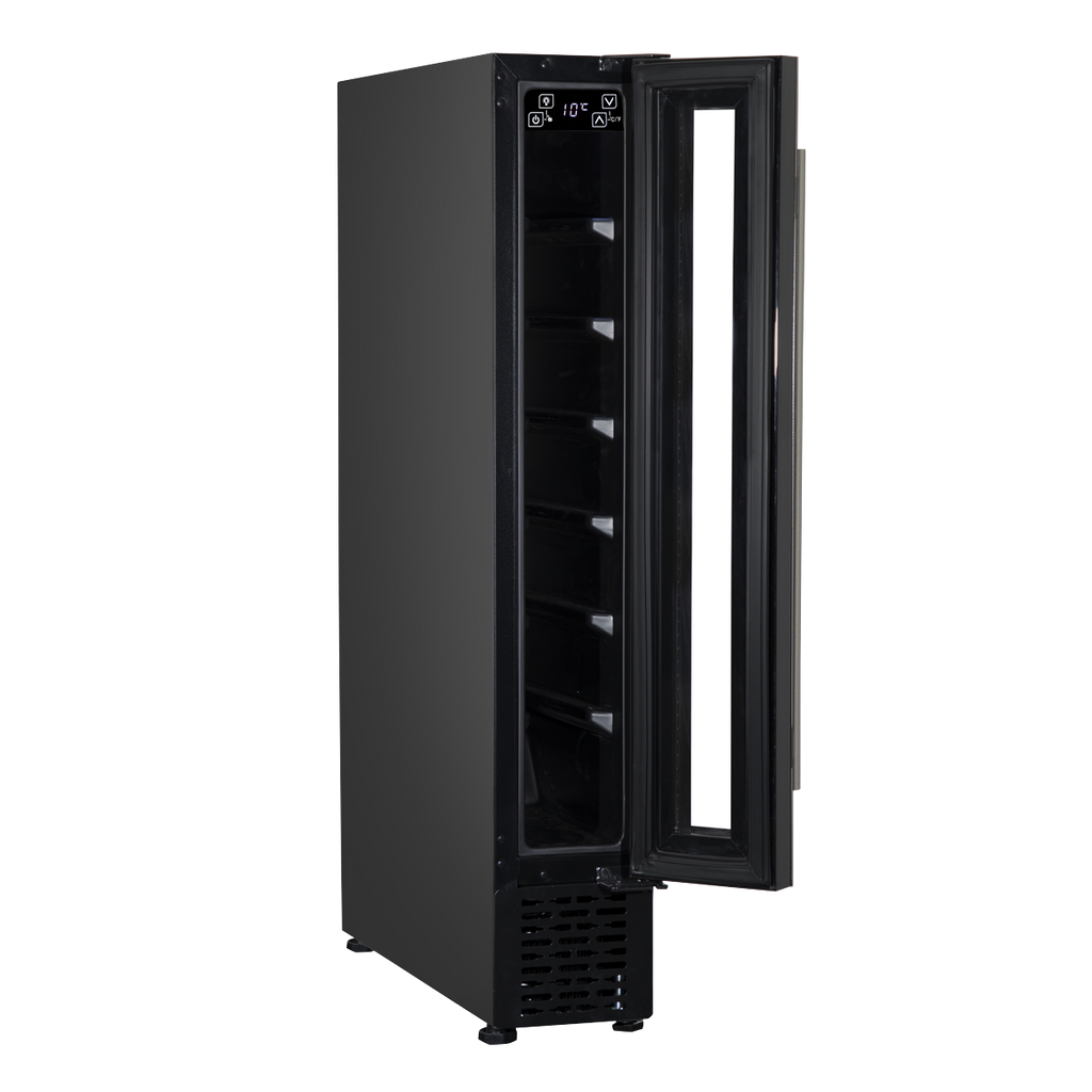 Extra-Slim 7 Bottle Wine Fridge & Cooler 15cm - Black DH76