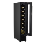 7 Bottle Extra-Slim Undercounter Wine Fridge with Digital Touchscreen Controls & LED Light - Black DH76