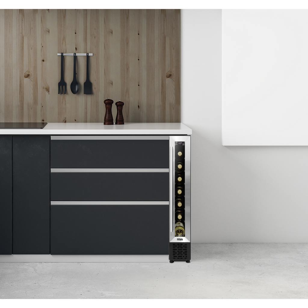 Extra-Slim 7 Bottle Wine Fridge & Cooler 15cm - Stainless Steel DH77