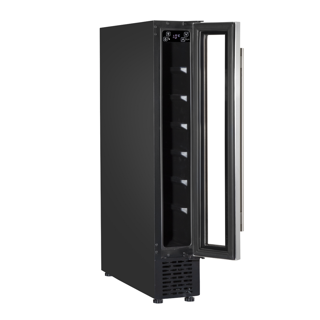 7 Bottle Extra-Slim Undercounter Wine Fridge with Digital Touchscreen Controls - Stainless Steel DH77