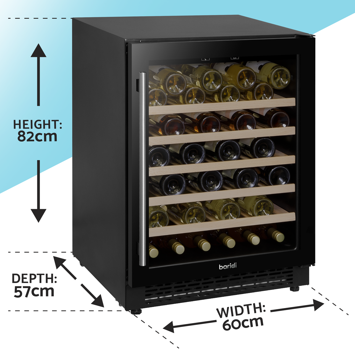 54 Bottle Under-Counter/Freestanding Fridge & Coolers 60cm DH78