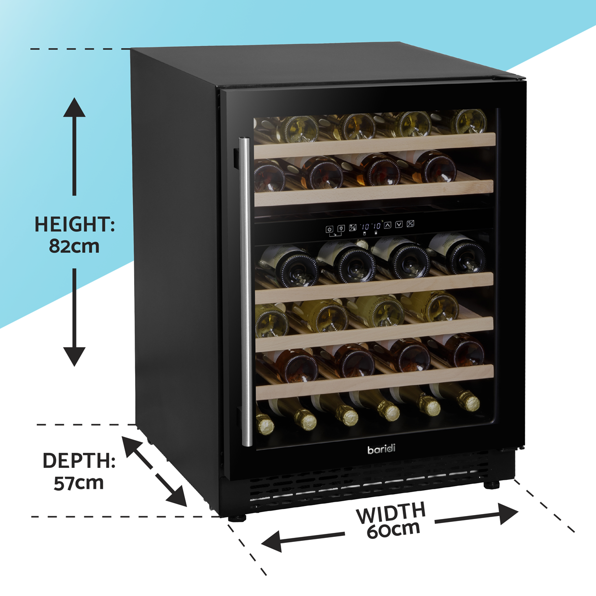 46 Bottle Undercounter/Freestanding Dual Zone Fridge & Cooler 60cm DH79