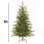 Pre-Lit Hinged Christmas Tree with 190 Warm White LED Lights 5ft(150cm) DH80