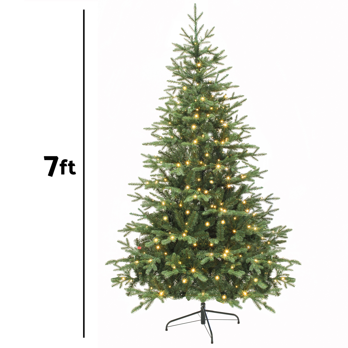 Pre-Lit Hinged Christmas Tree with 350 Warm White LED Lights 7ft(210cm) DH82