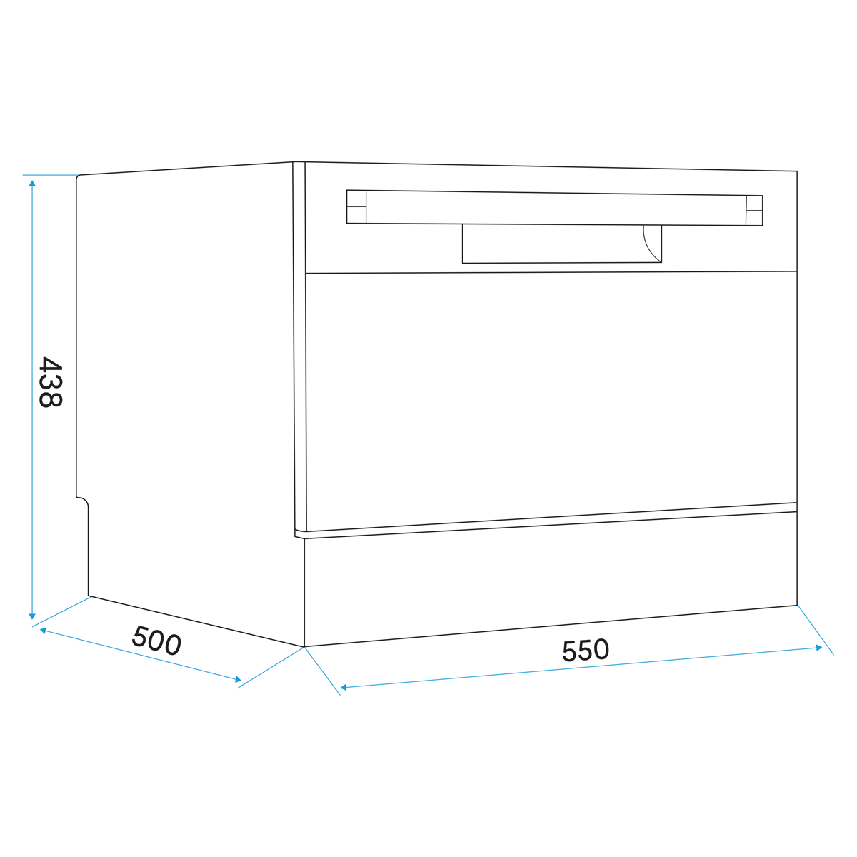 Tabletop Dishwasher 6 Place Settings 6.5L Capacity - White DH83