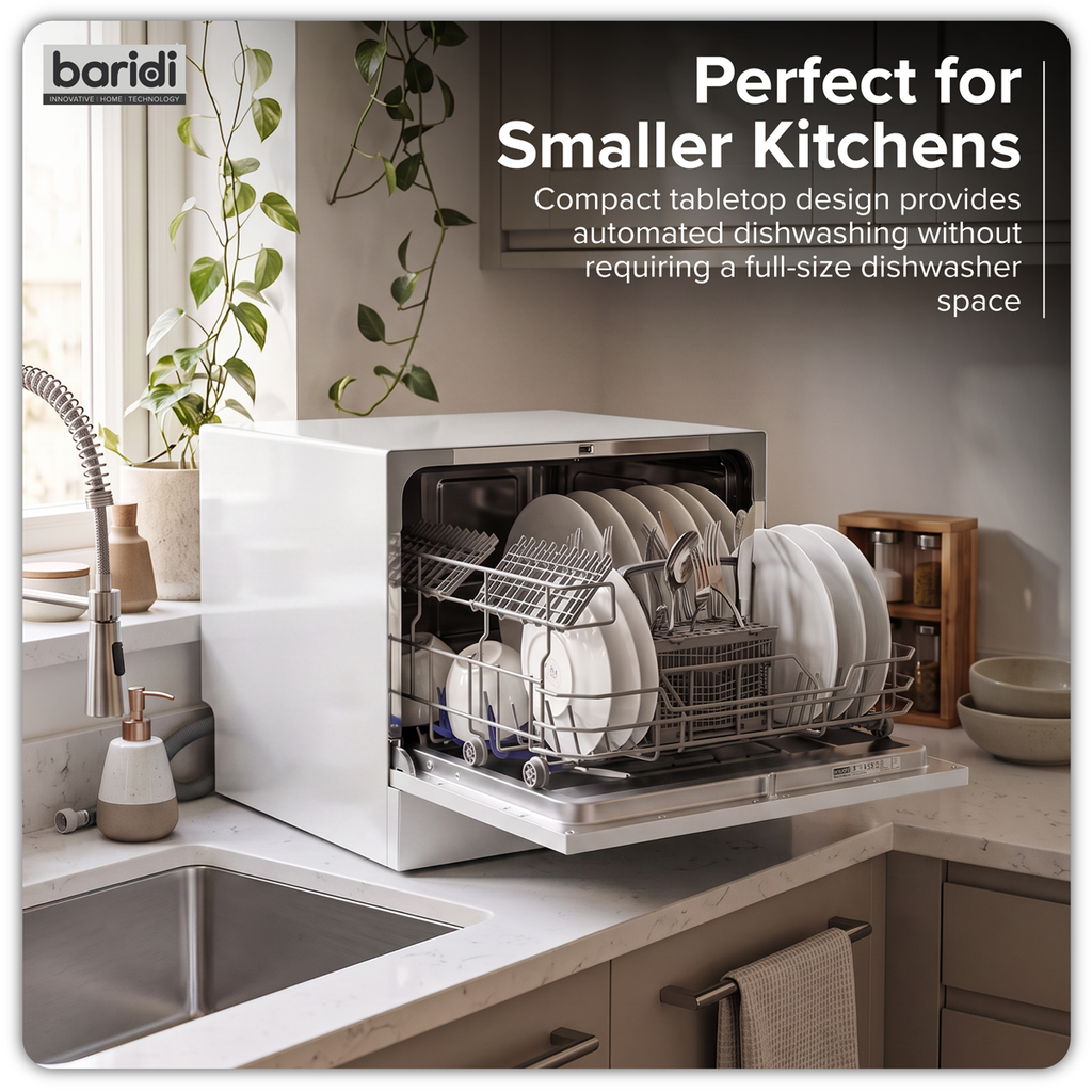 Tabletop Dishwasher 6 Place Settings 6.5L Capacity - White DH83