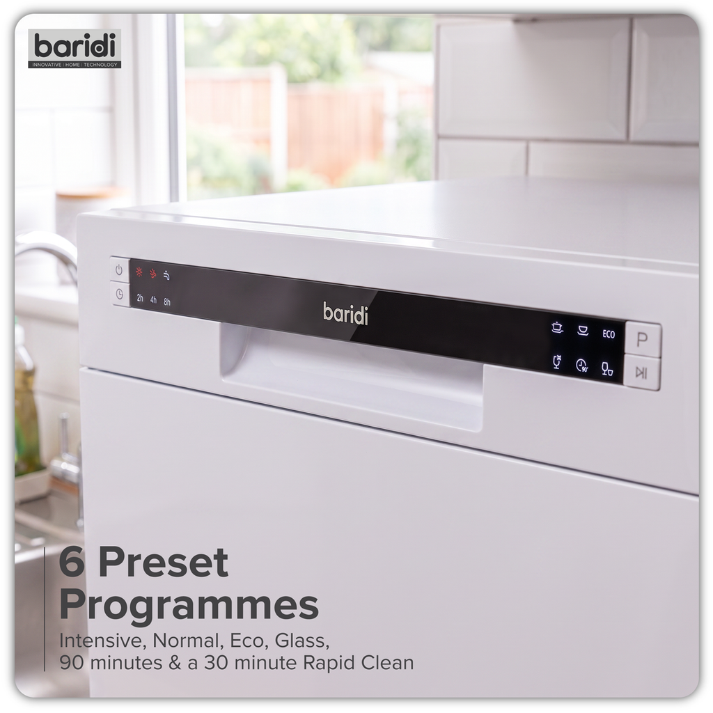Tabletop Dishwasher 6 Place Settings 6.5L Capacity - White DH83