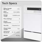 Tabletop Dishwasher 6 Place Settings 6.5L Capacity - White DH83