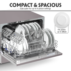 Tabletop Dishwasher 6 Place Settings 6.5L Capacity - Silver DH84