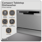 Tabletop Dishwasher 6 Place Settings 6.5L Capacity - Silver DH84