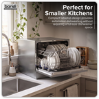 Tabletop Dishwasher 6 Place Settings 6.5L Capacity - Silver DH84