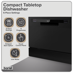Tabletop Dishwasher 6 Place Settings 6.5L Capacity - Black DH85