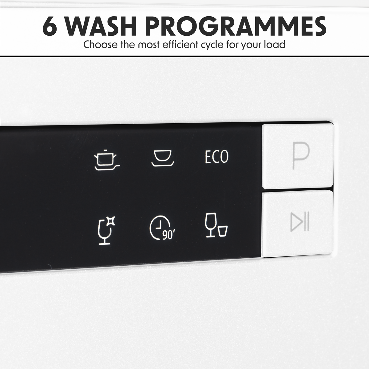 Tabletop Dishwasher 6 Place Settings 8L Capacity - White DH86