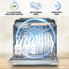 Tabletop Dishwasher 6 Place Settings 8L Capacity - White DH86