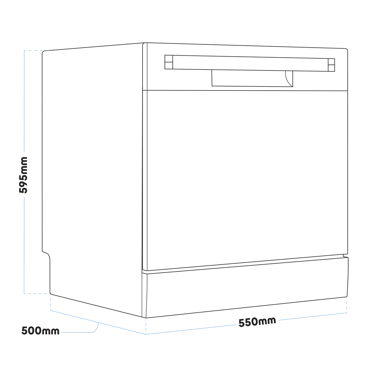 Tabletop Dishwasher 8 Place Settings 8L Capacity - Silver DH87
