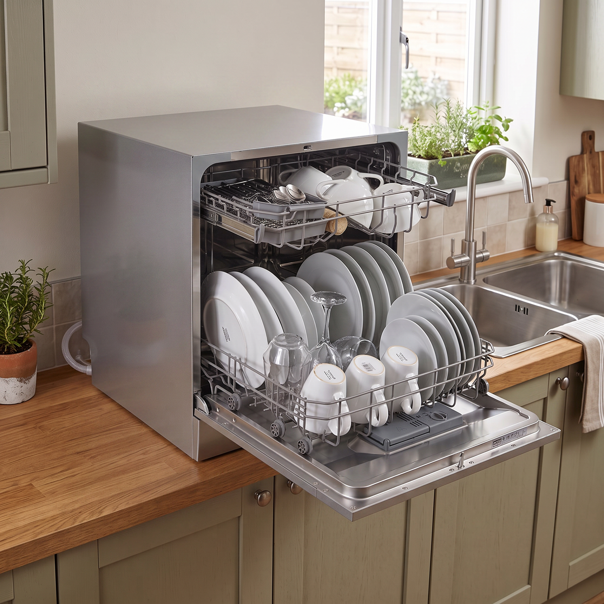 Tabletop Dishwasher 8 Place Settings 8L Capacity - Silver DH87