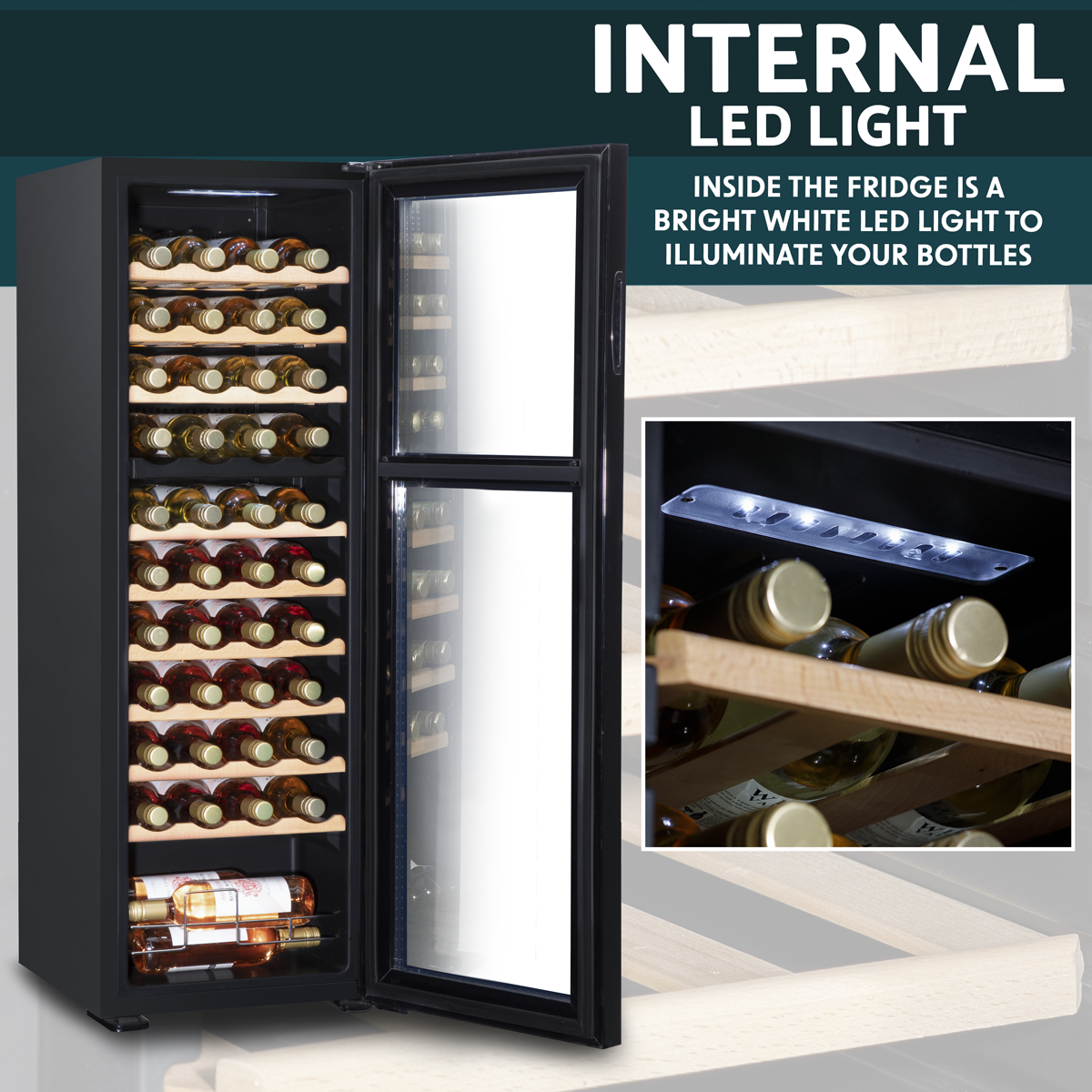 44 Bottle Dual Zone Wine Fridge & Cooler DH92
