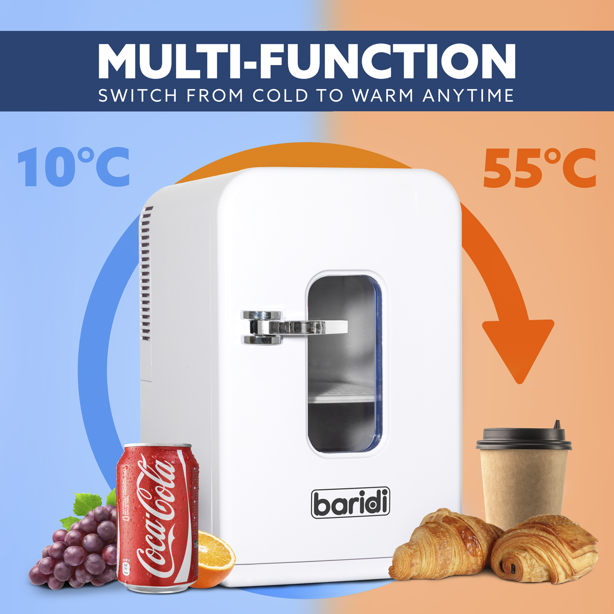 Mini Fridge/Warmer 15L Capacity 12V/230V - White DH94