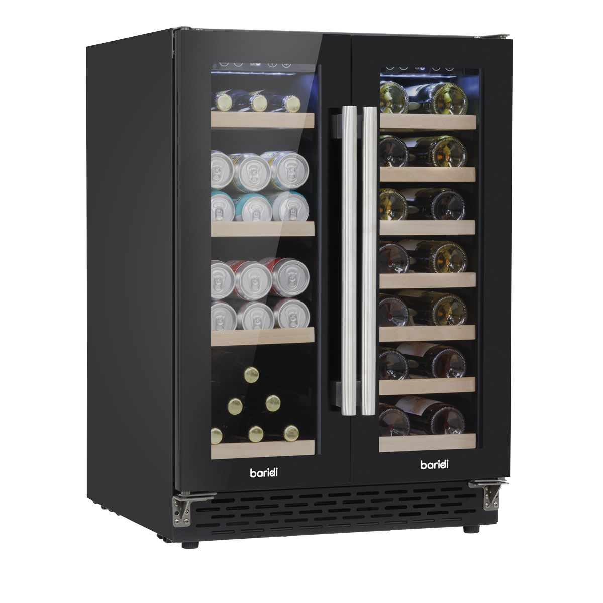 40 Bottle/120 Can Under-Counter/Freestanding Dual Zone Wine Fridge & Cooler 60cm DH96