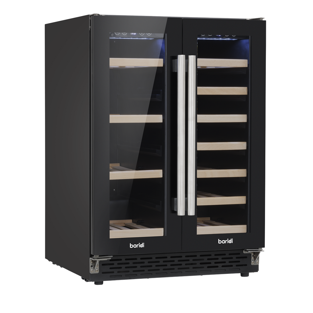 40 Bottle/120 Can Under-Counter/Freestanding Dual Zone Wine Fridge & Cooler 60cm DH96