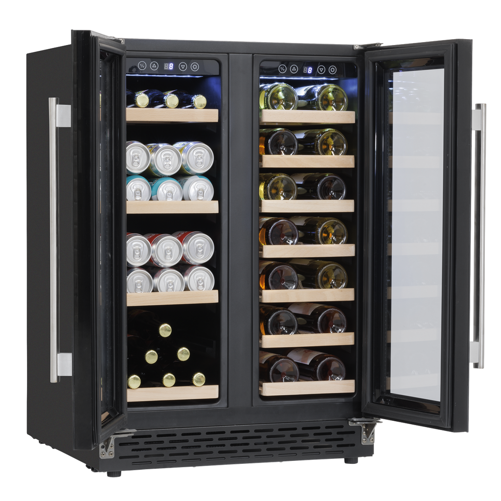 40 Bottle/120 Can Undercounter/Freestanding Dual Zone Wine Fridge & Cooler 60cm DH96