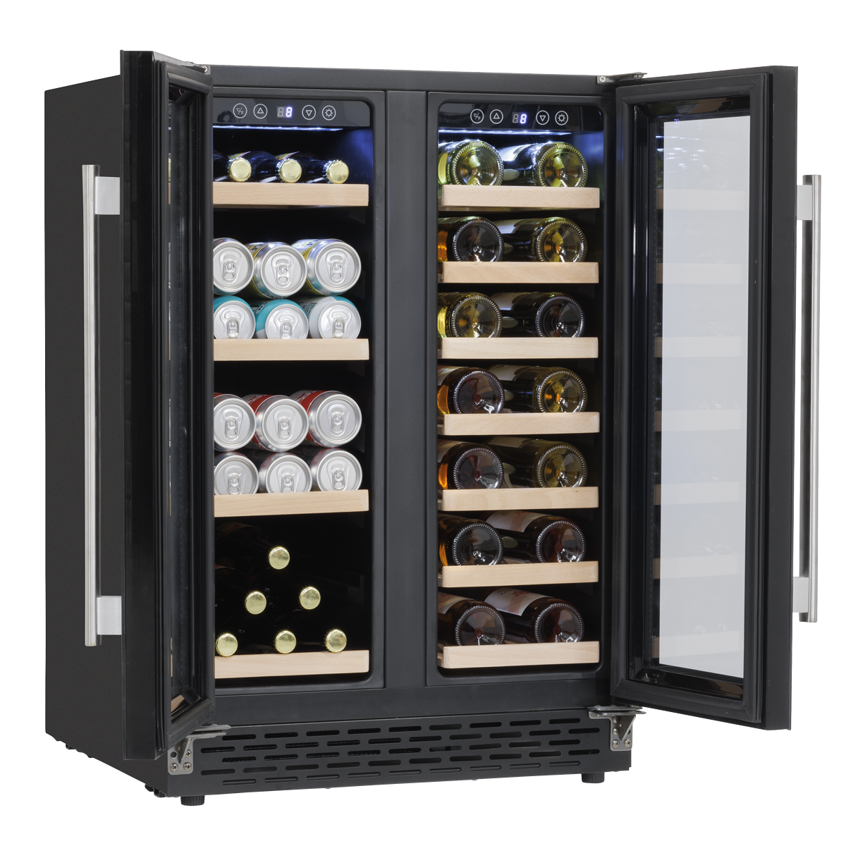 40 Bottle/120 Can Undercounter/Freestanding Dual Zone Wine Fridge & Cooler 60cm DH96