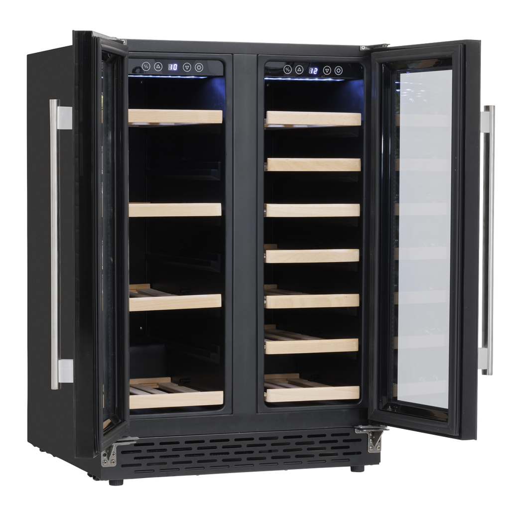 40 Bottle/120 Can Under-Counter/Freestanding Dual Zone Wine Fridge & Cooler 60cm DH96