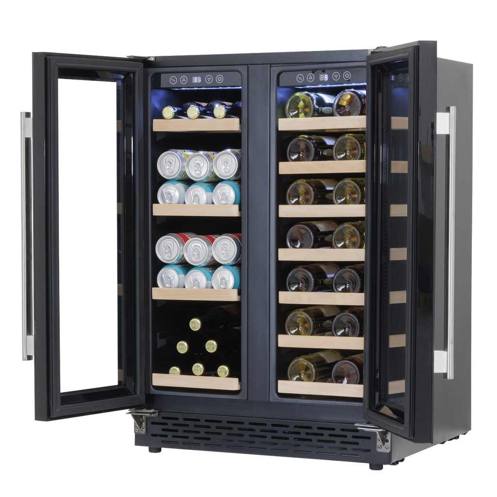 40 Bottle/120 Can Undercounter/Freestanding Dual Zone Wine Fridge & Cooler 60cm DH96