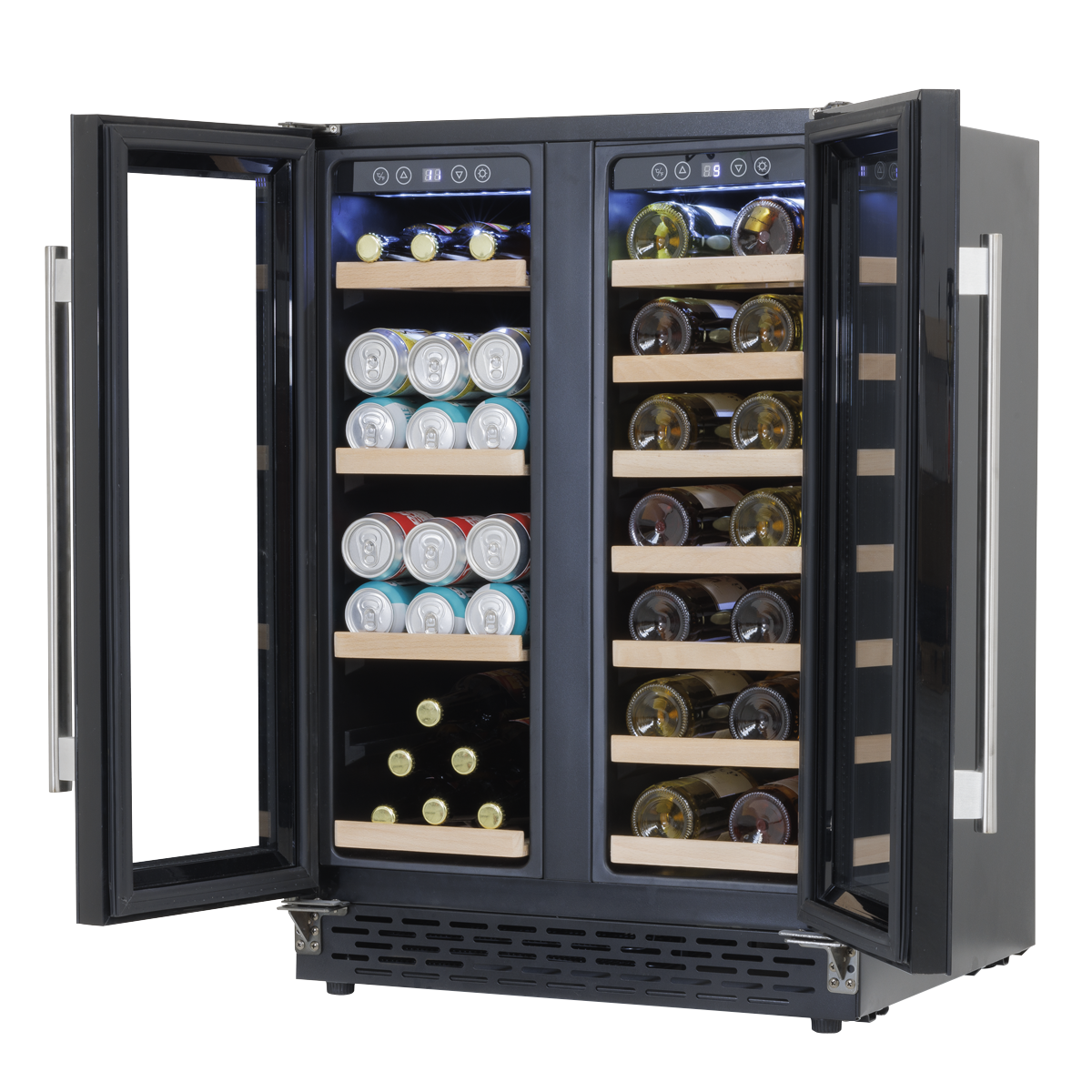 40 Bottle/120 Can Undercounter/Freestanding Dual Zone Wine Fridge & Cooler 60cm DH96