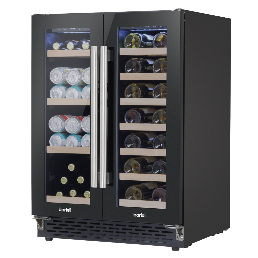 40 Bottle/120 Can Undercounter/Freestanding Dual Zone Wine Fridge & Cooler 60cm DH96
