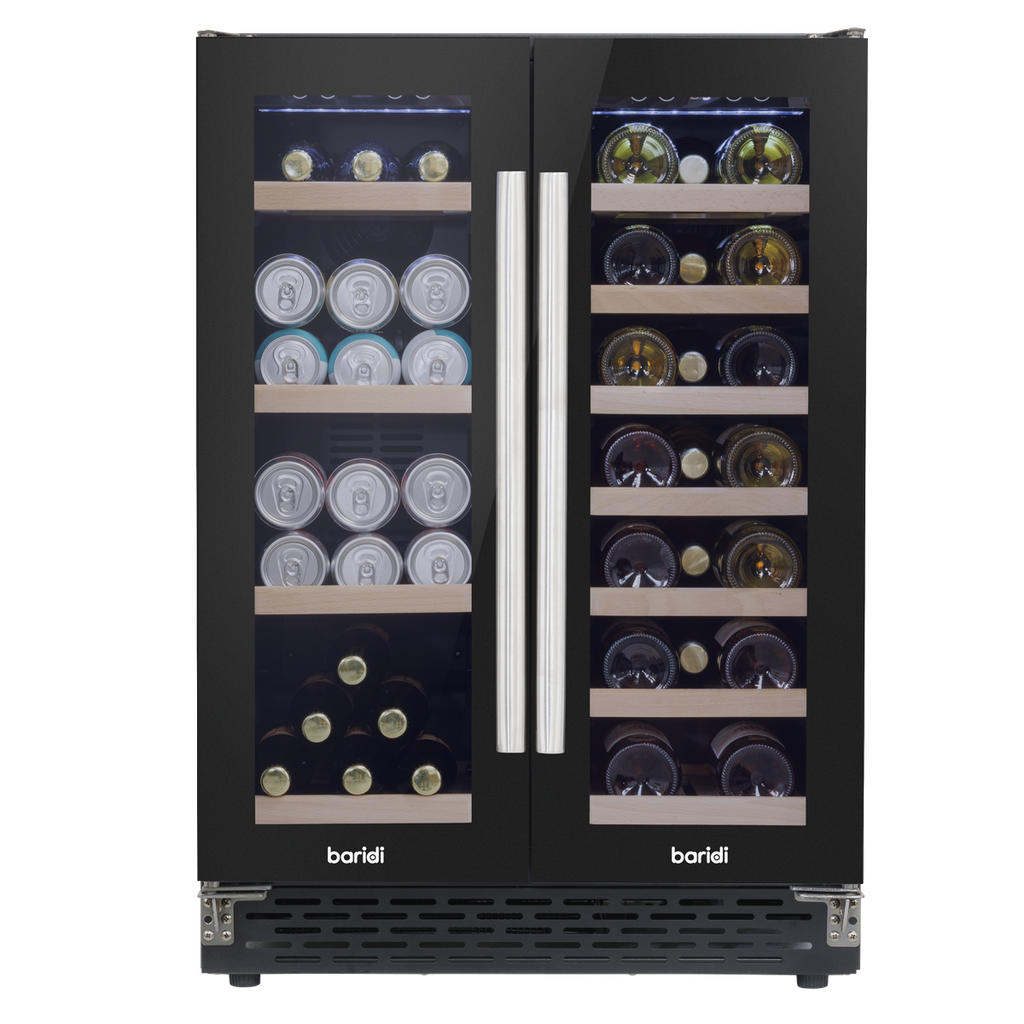40 Bottle/120 Can Undercounter/Freestanding Dual Zone Wine Fridge & Cooler 60cm DH96