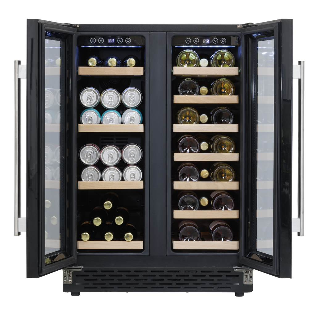 40 Bottle/120 Can Undercounter/Freestanding Dual Zone Wine Fridge & Cooler 60cm DH96
