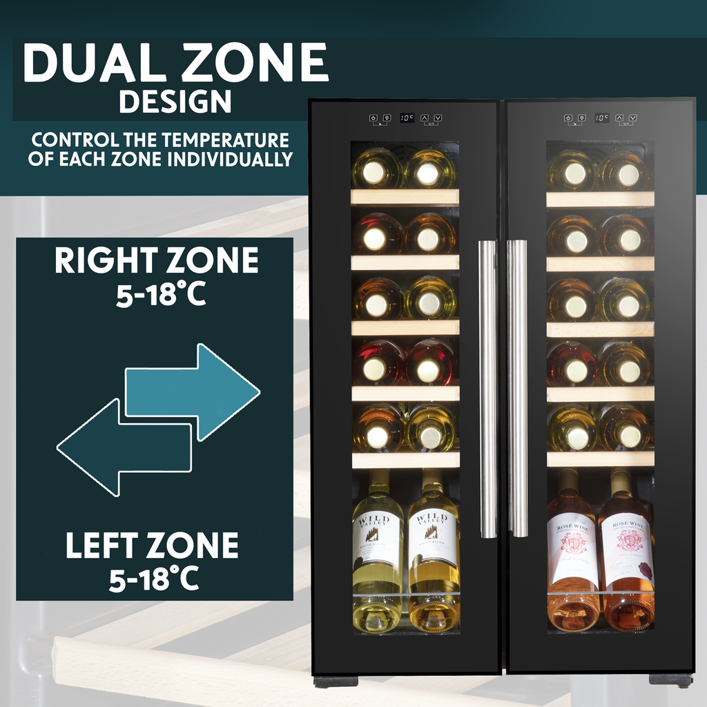 24 Bottle Dual Zone Wine Fridge & Cooler DH97