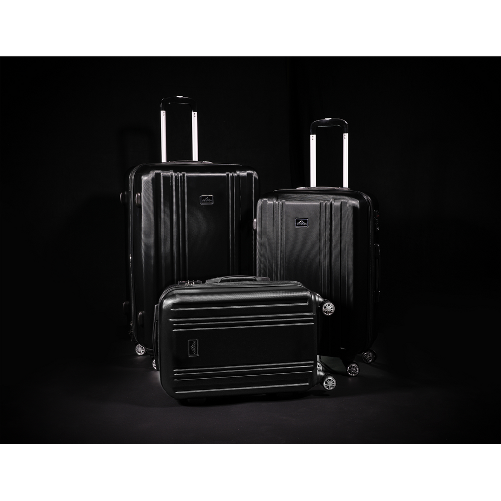 Lightweight ABS Luggage Set with TSA Lock - Black DL11