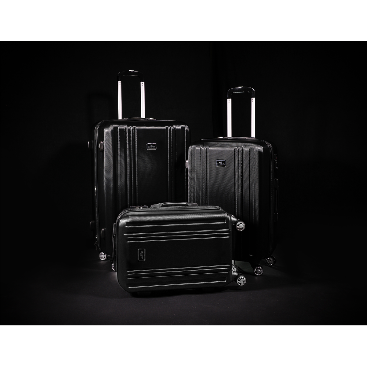 Lightweight ABS Luggage Set with TSA Lock - Black DL11