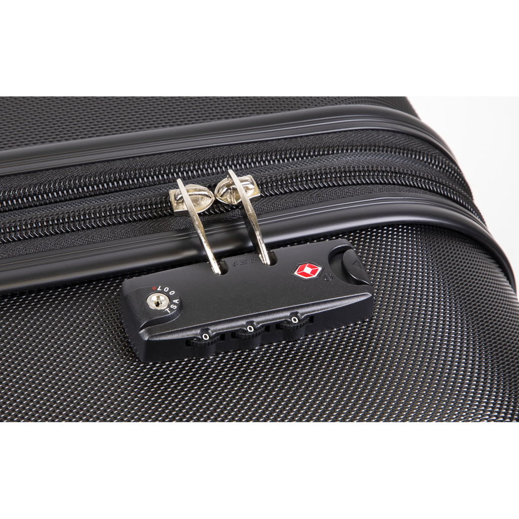 Lightweight ABS Luggage Set with TSA Lock - Black DL11