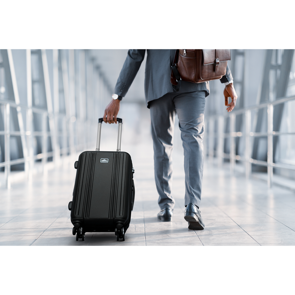 Lightweight ABS Luggage Set with TSA Lock - Black DL11