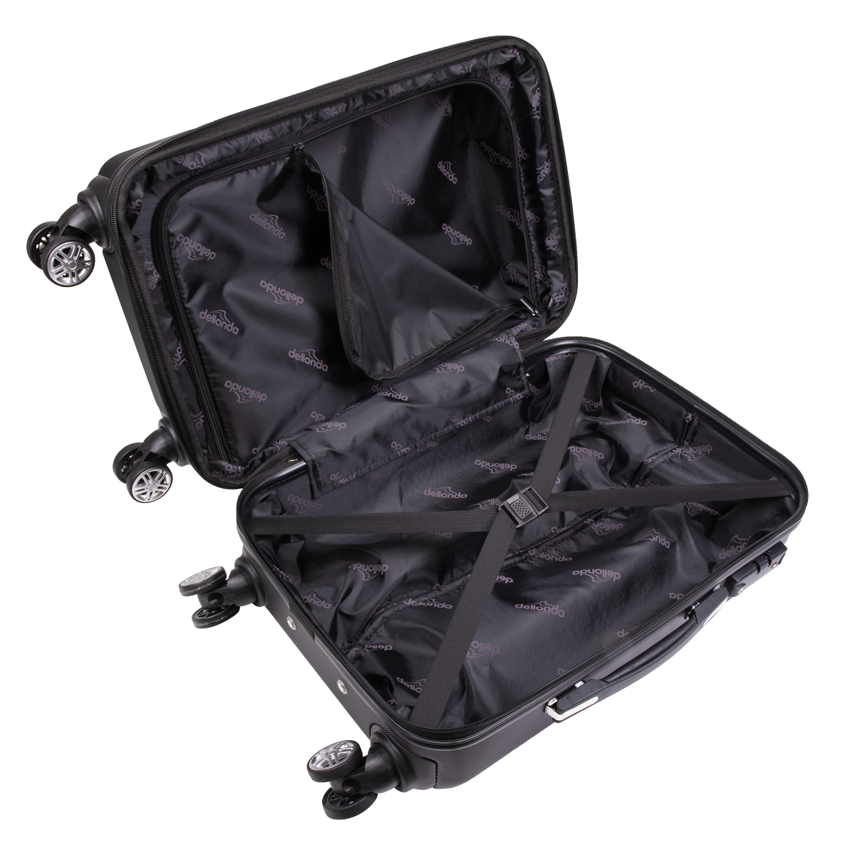 Lightweight ABS Luggage Set with TSA Lock - Black DL11