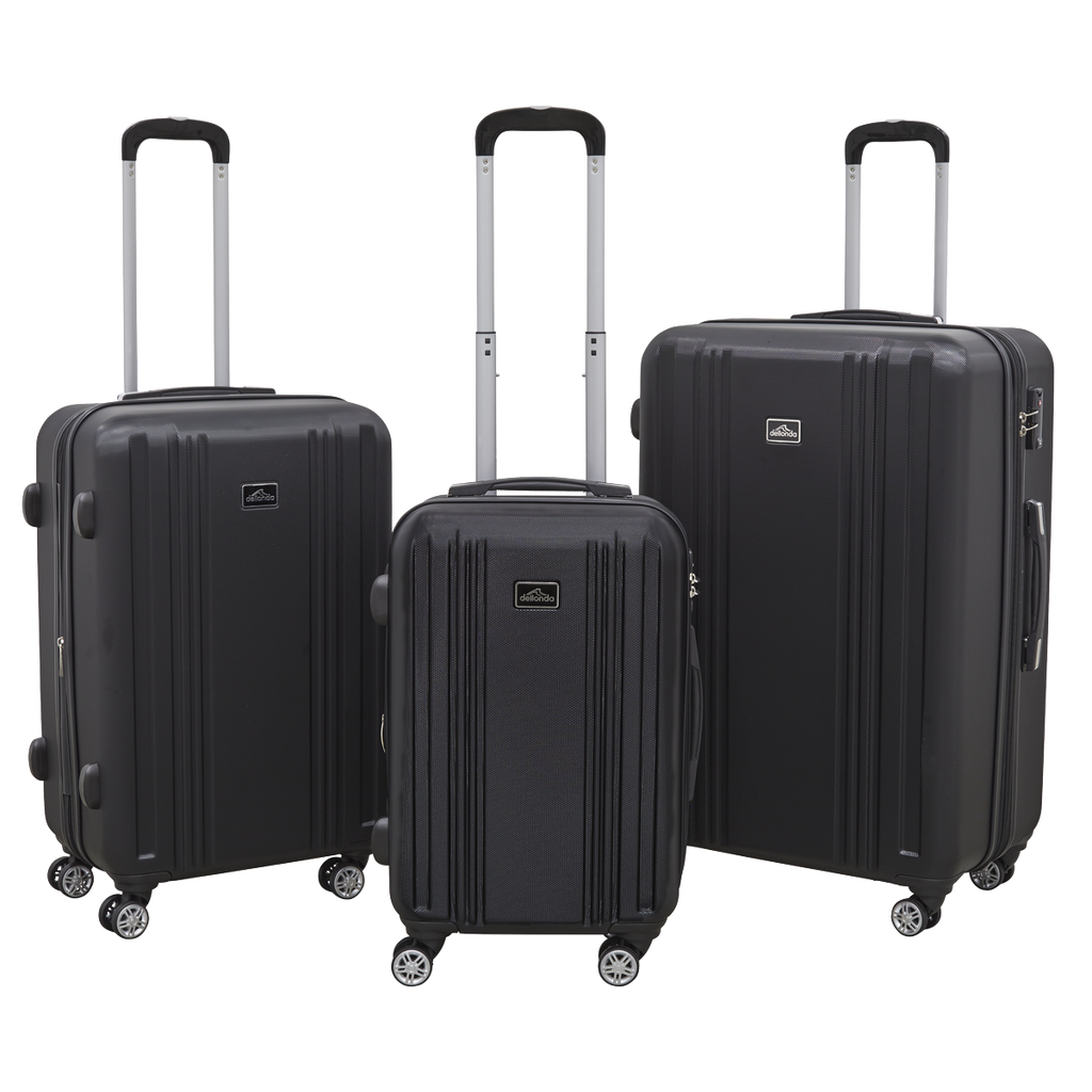 Lightweight ABS Luggage Set with TSA Lock - Black DL11