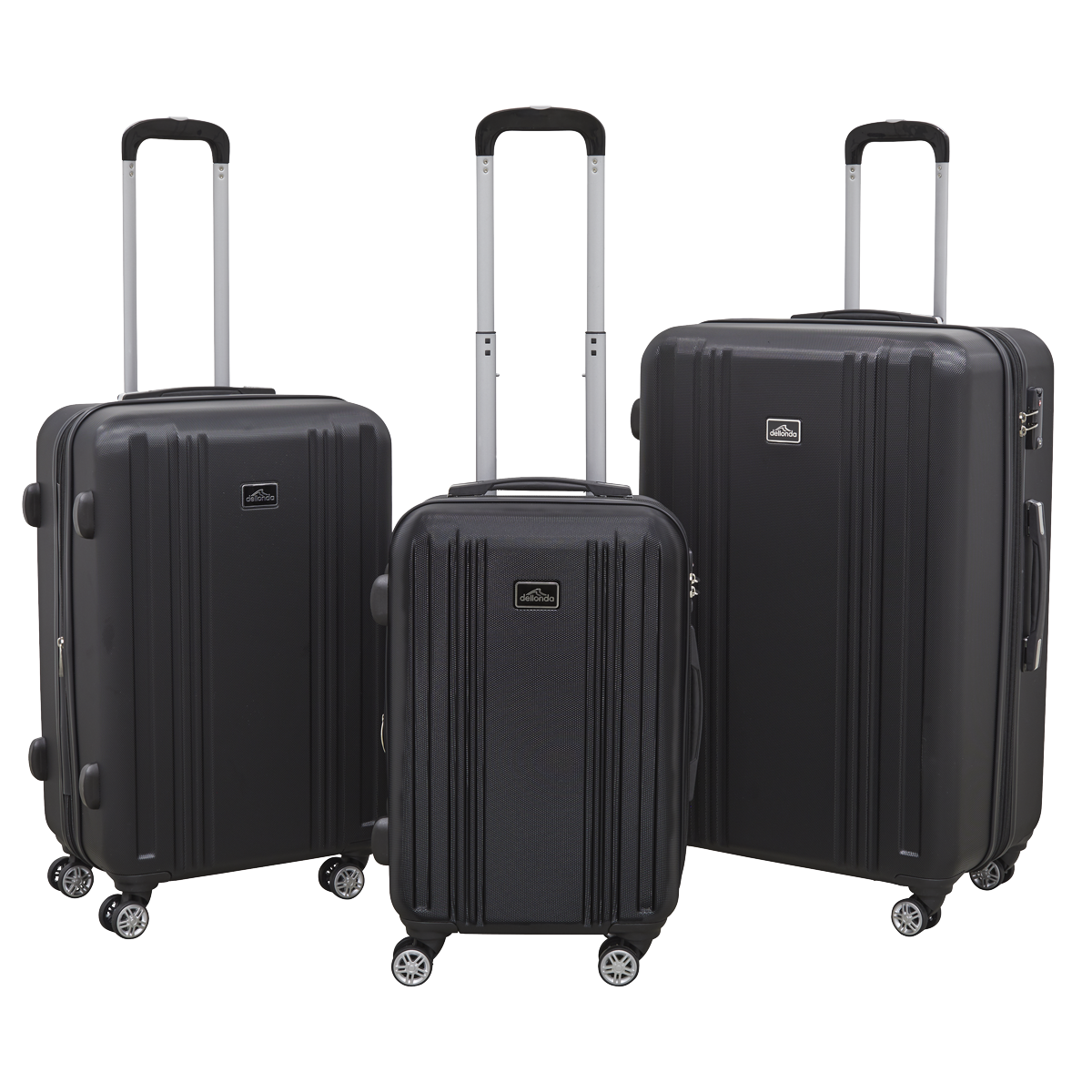 Lightweight ABS Luggage Set with TSA Lock - Black DL11